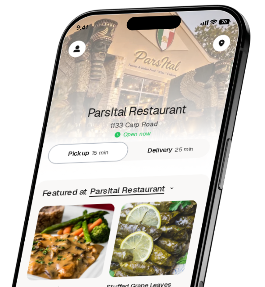 ParsItal Restaurant app preview
