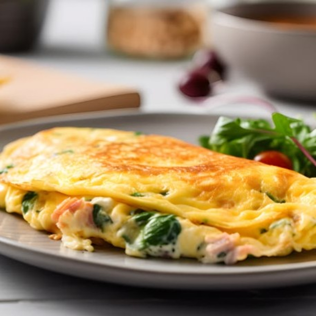 Spinach, Tomato Omelette.