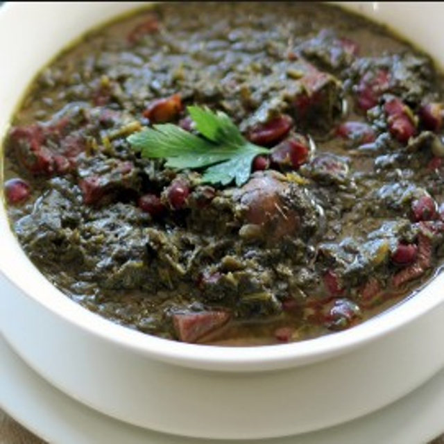 Ghormeh Sabzi (Herb and Veal Stew).