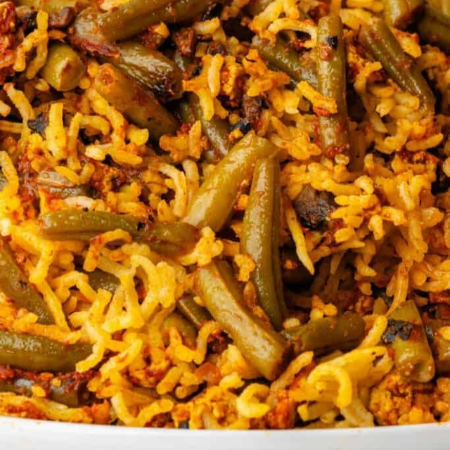 Loobia Polo (Green Bean and Beef Rice).