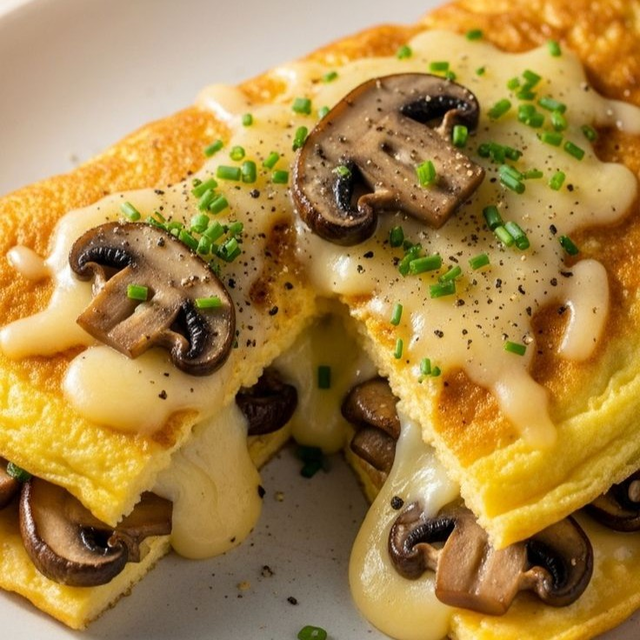 Mushroom & Cheese Omelette.