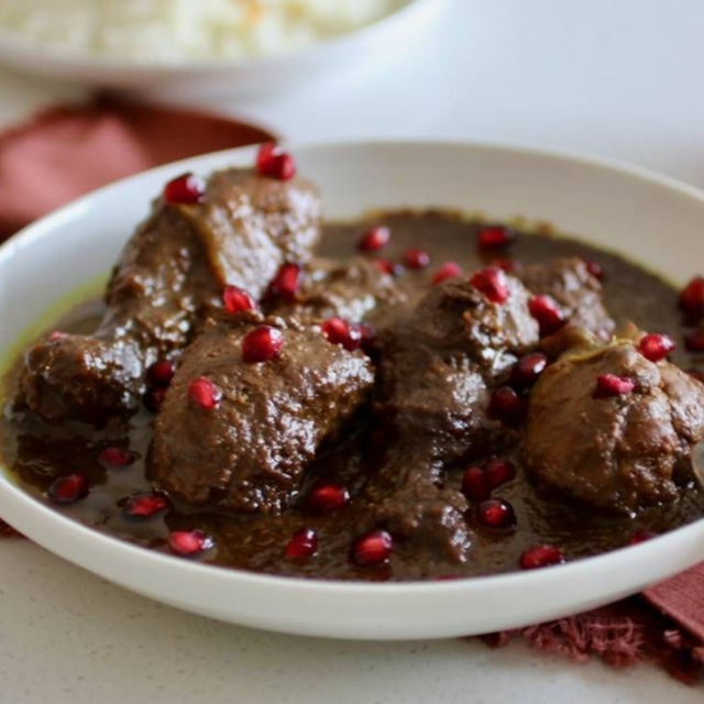 Beef Fesenjan (Walnut and Pomegranate Beef Stew).